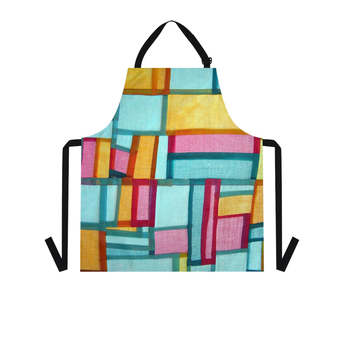 Watercolor Squares Apron with Pockets! (AOP)