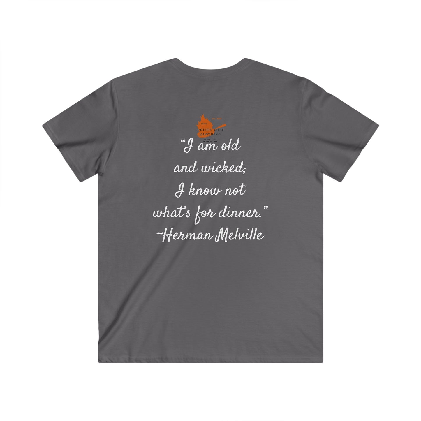 Hermen Melville To Dinner Men's Fitted V-Neck Short Sleeve Tee
