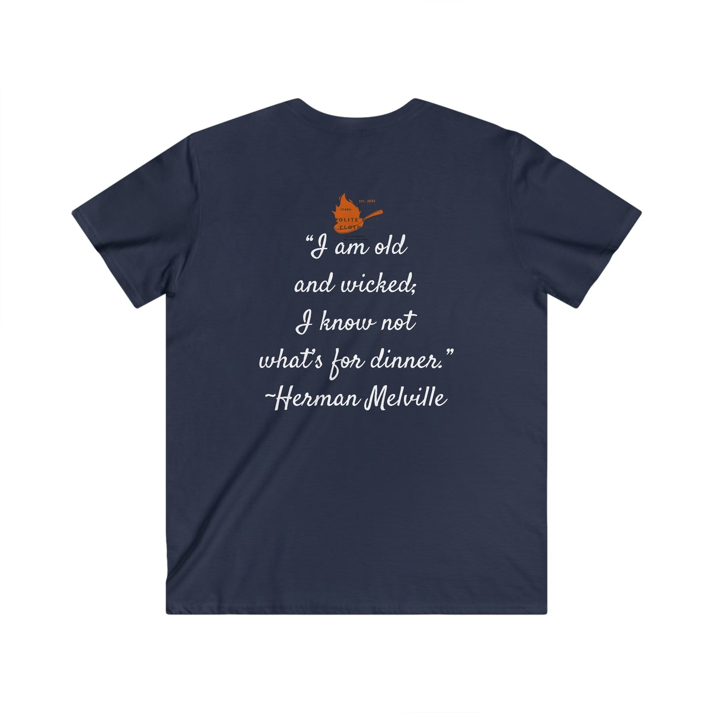 Hermen Melville To Dinner Men's Fitted V-Neck Short Sleeve Tee