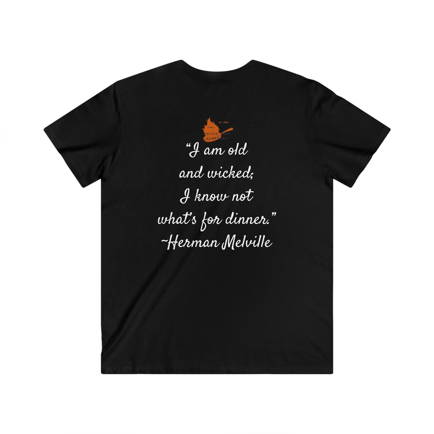 Hermen Melville To Dinner Men's Fitted V-Neck Short Sleeve Tee
