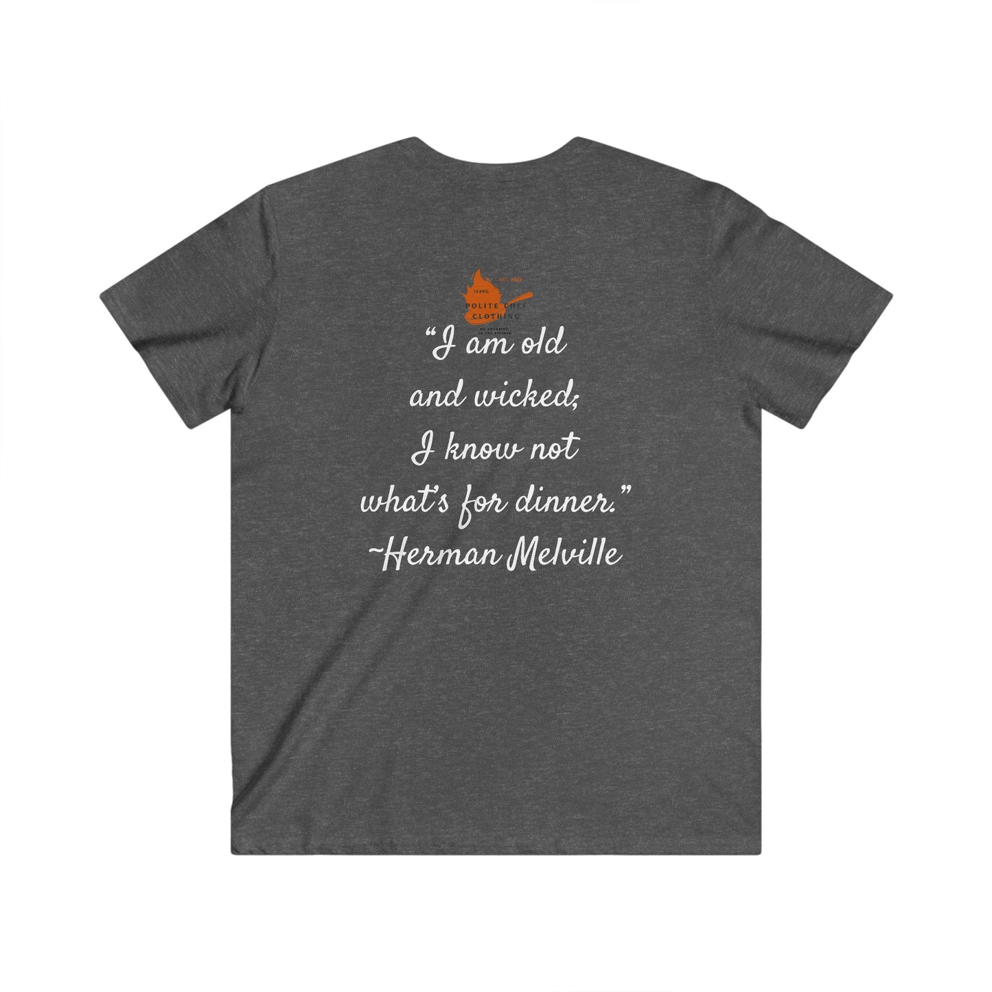 Hermen Melville To Dinner Men's Fitted V-Neck Short Sleeve Tee