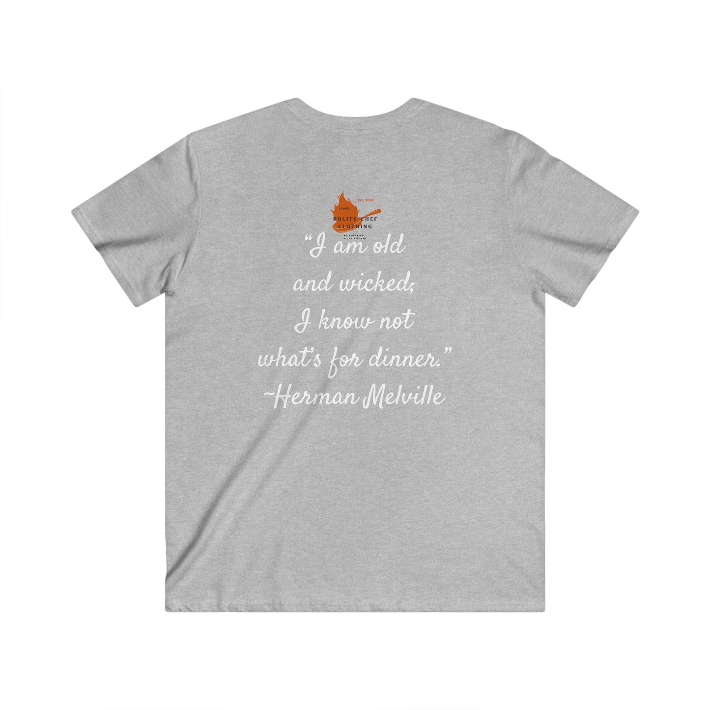 Hermen Melville To Dinner Men's Fitted V-Neck Short Sleeve Tee