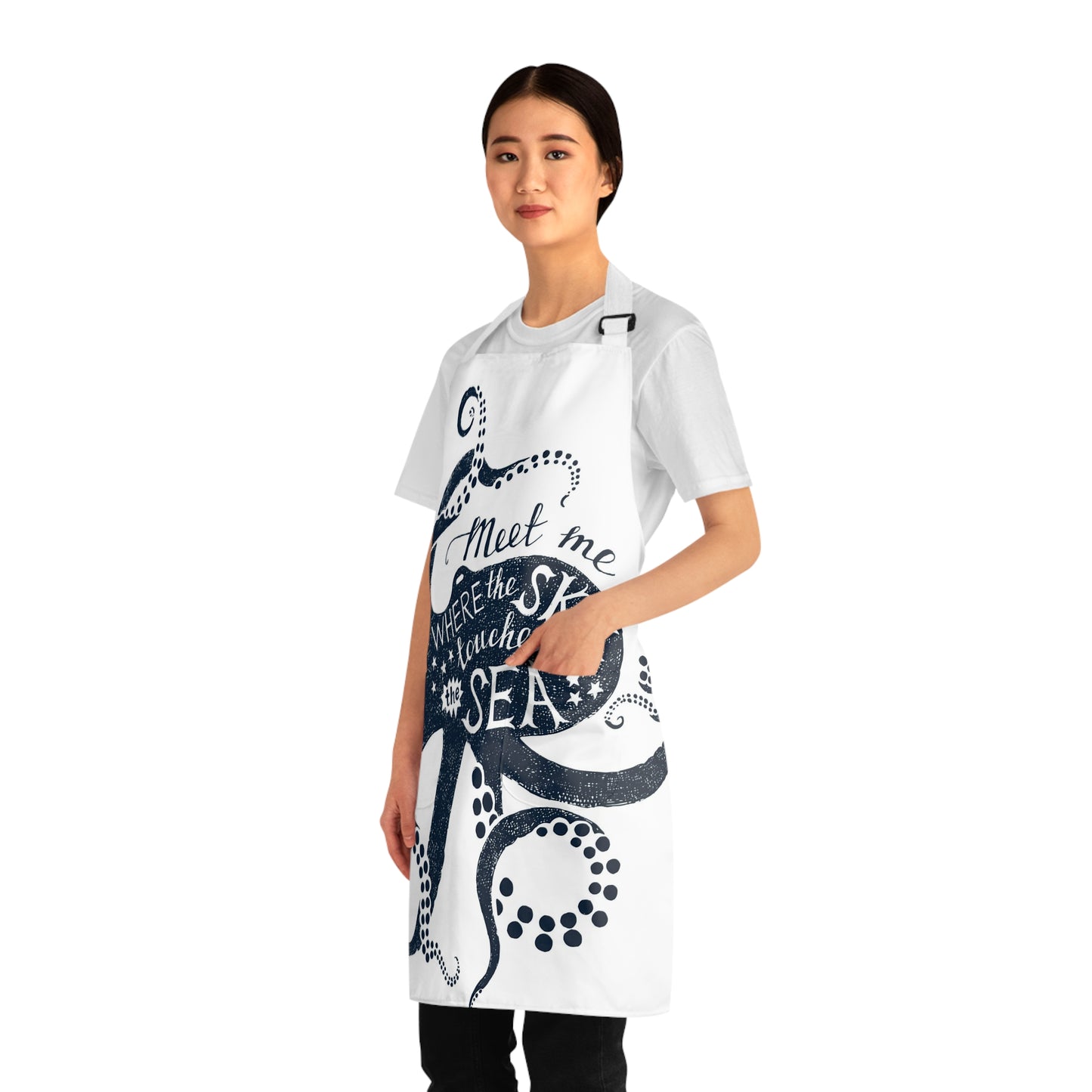 Sea Octopus Apron with Pockets (AOP)