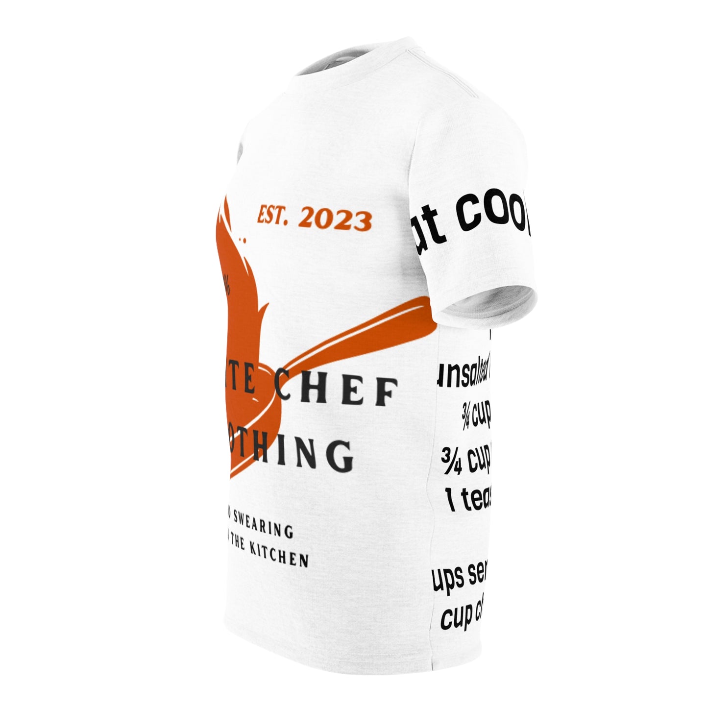 Polite Chef Design with Cookie Recipe Unisex Cut & Sew Tee (AOP)