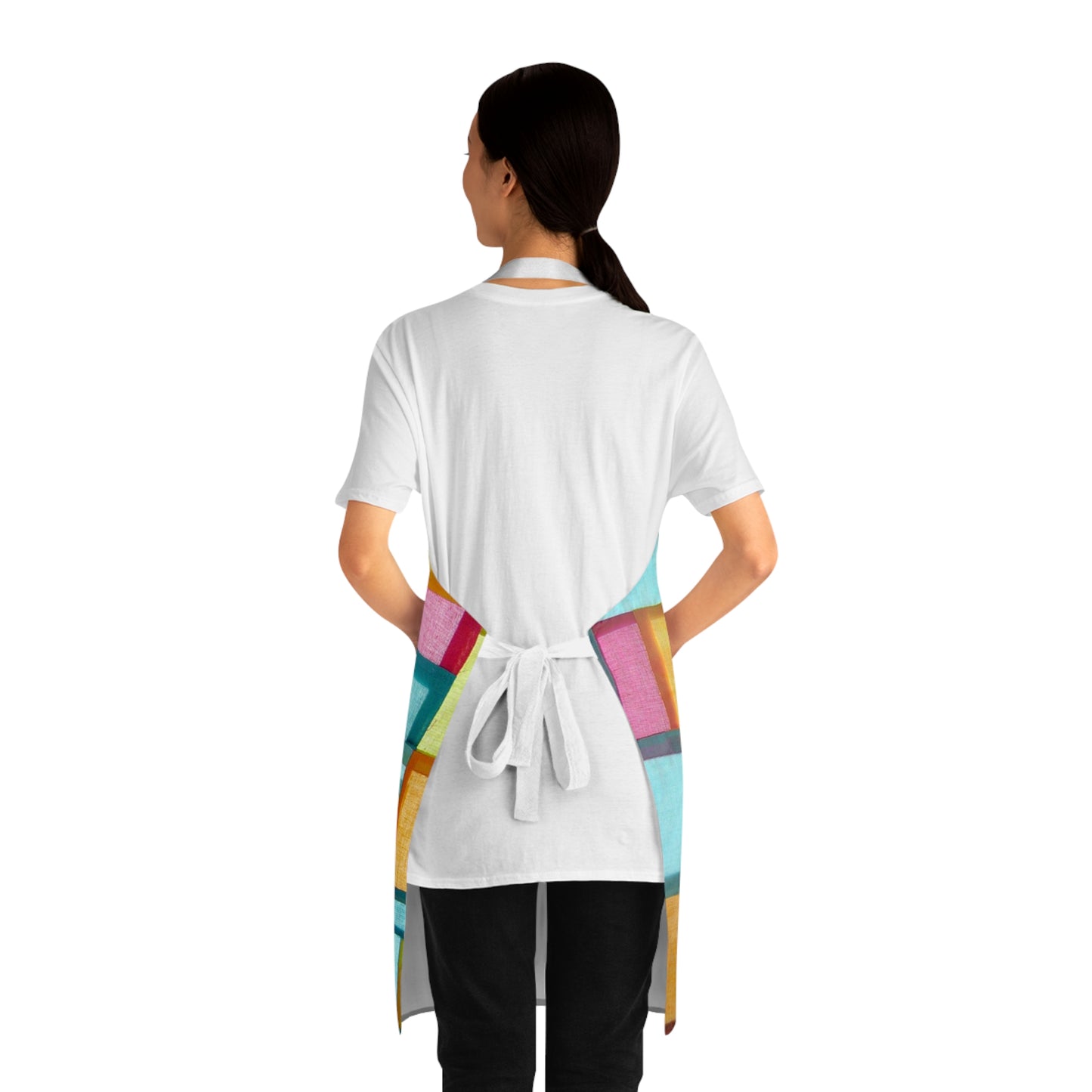Watercolor Squares Apron with Pockets! (AOP)