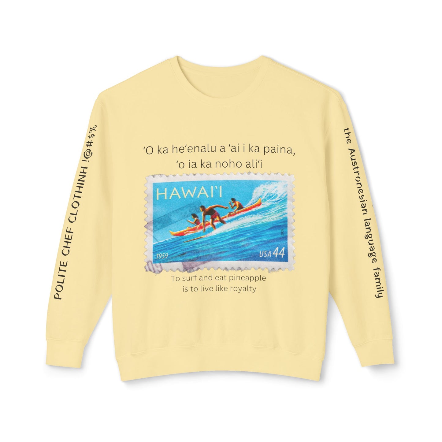 Hawai'i Surf Stamp Unisex Lightweight Crewneck Sweatshirt