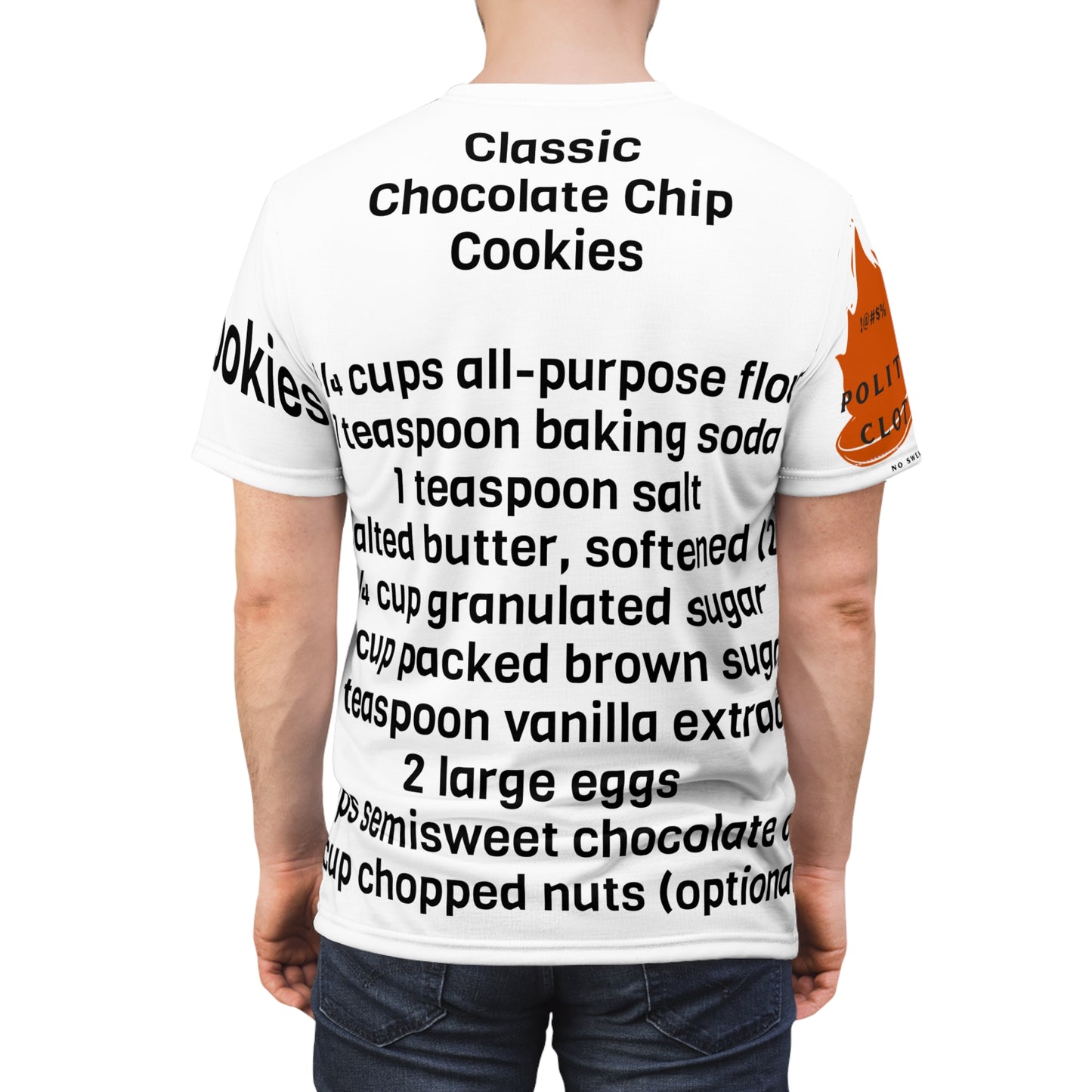 Polite Chef Design with Cookie Recipe Unisex Cut & Sew Tee (AOP)