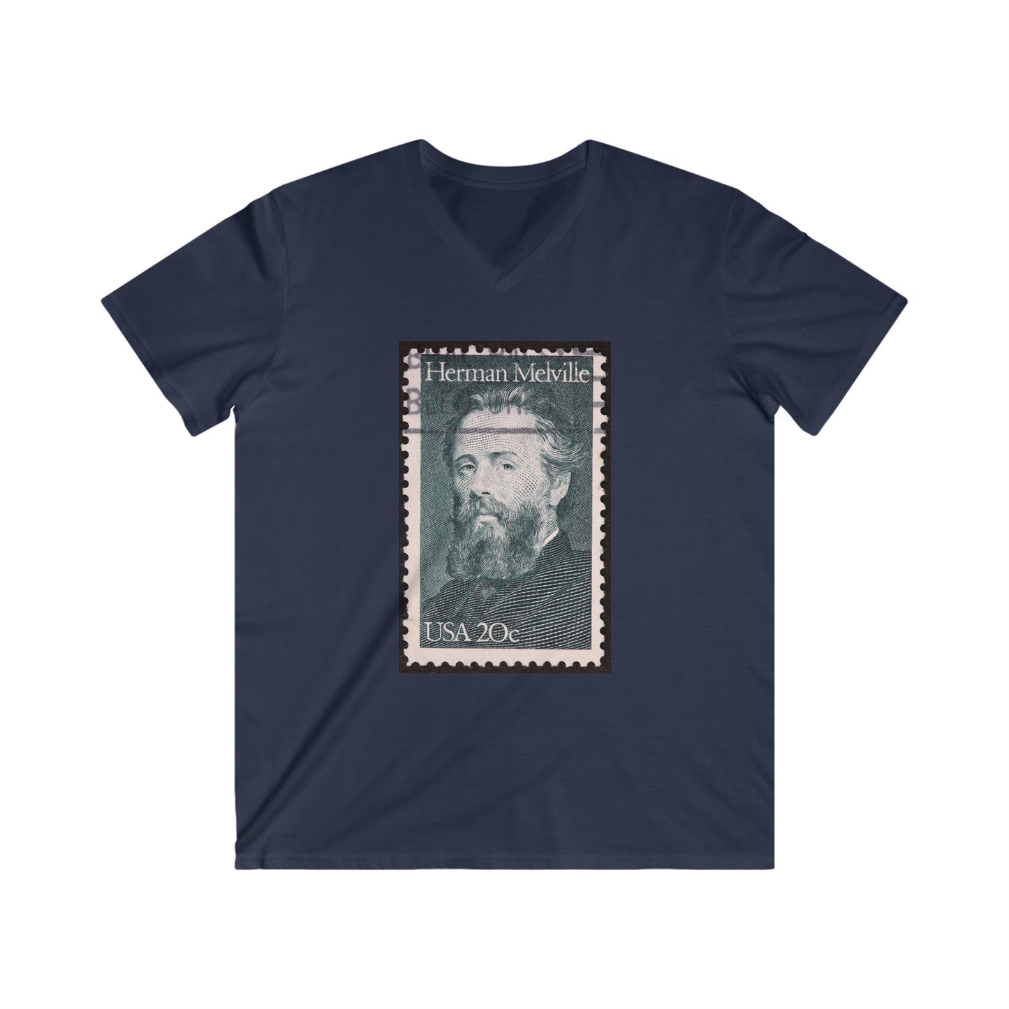 Hermen Melville To Dinner Men's Fitted V-Neck Short Sleeve Tee