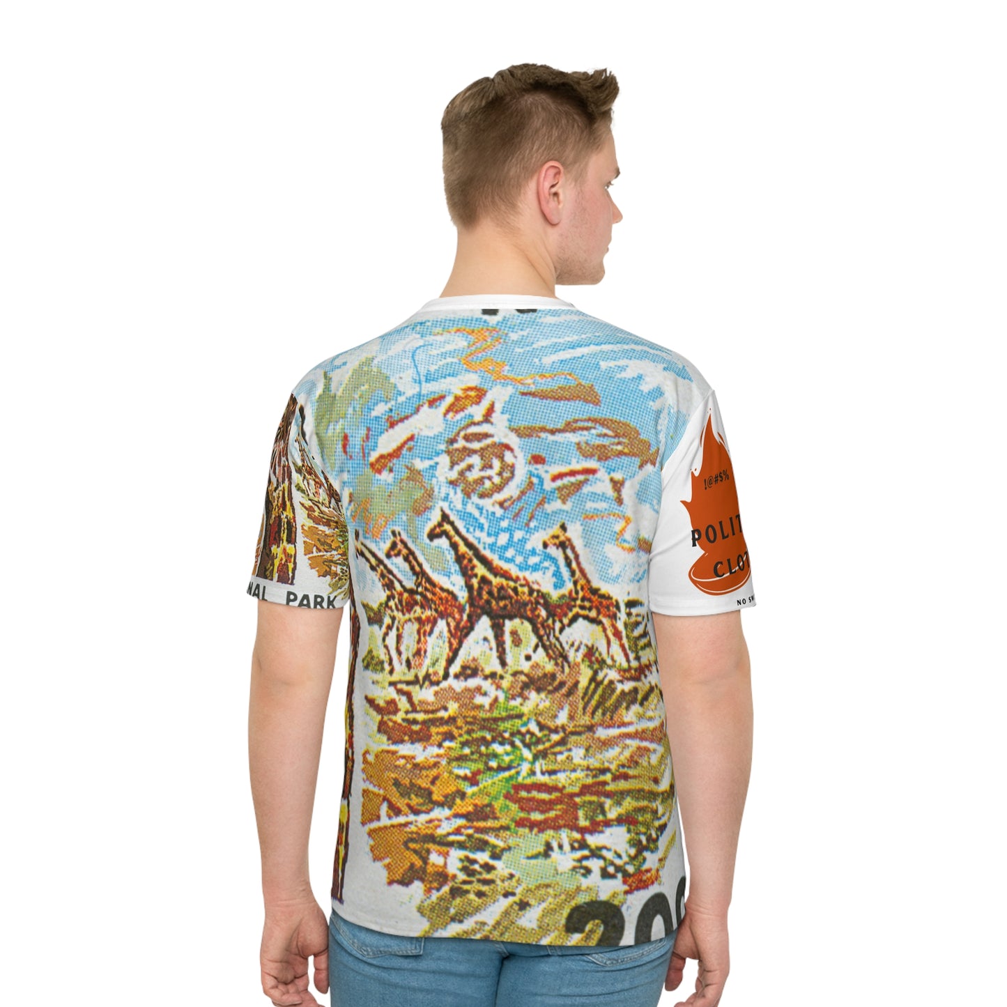 Giraffe Stamp Men's Loose T-shirt (AOP)