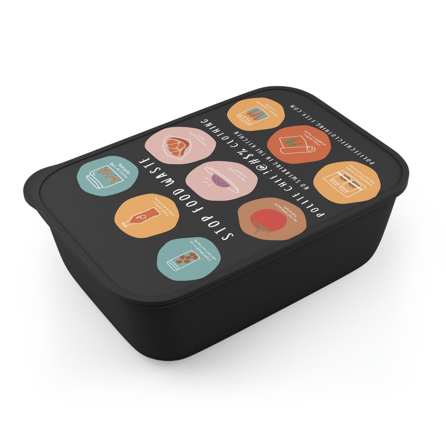 PLA Stop Food Waste Bento Box with Band and Utensils
