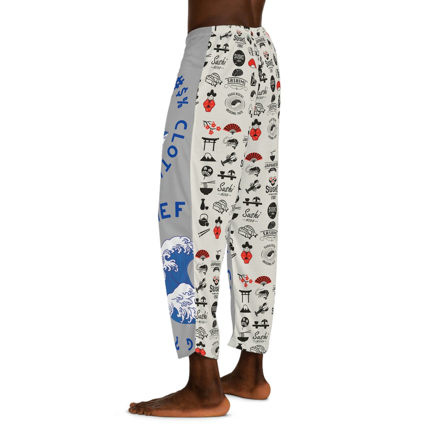 Sushi Wave Men's Pajama Pants (AOP)