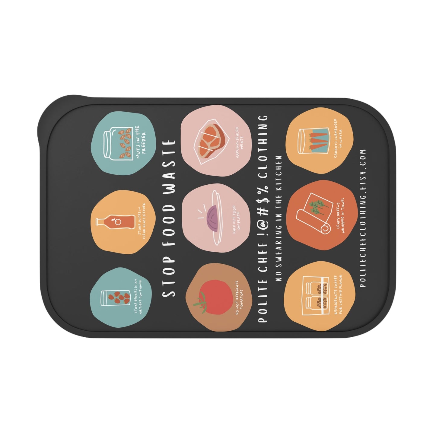 PLA Stop Food Waste Bento Box with Band and Utensils
