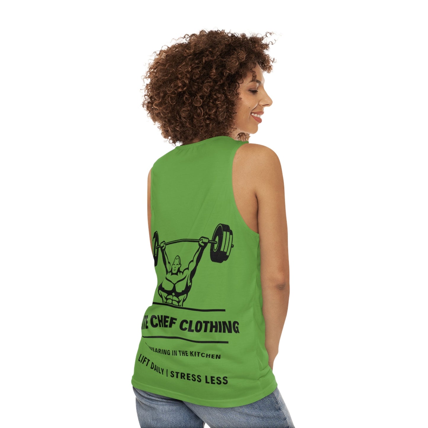 Lift Daily Less Stress Green Unisex Tank Top (AOP)