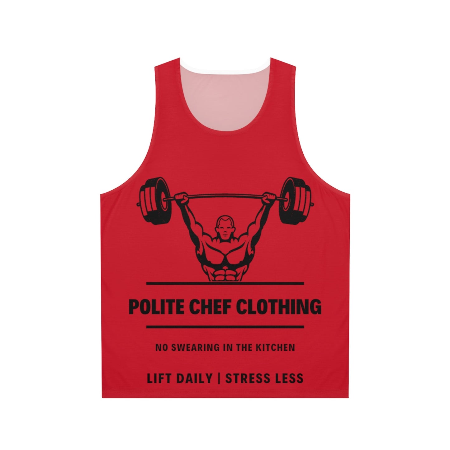 Lift Daily Less Stress Red Unisex Tank Top (AOP)