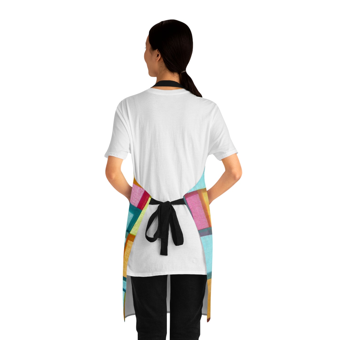 Watercolor Squares Apron with Pockets! (AOP)