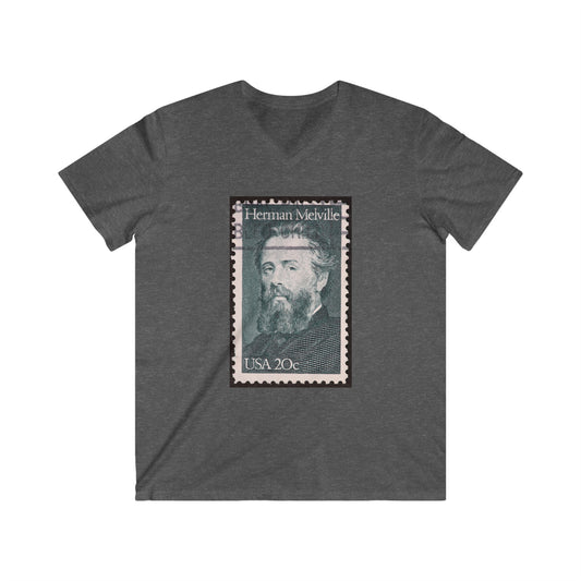 Hermen Melville To Dinner Men's Fitted V-Neck Short Sleeve Tee