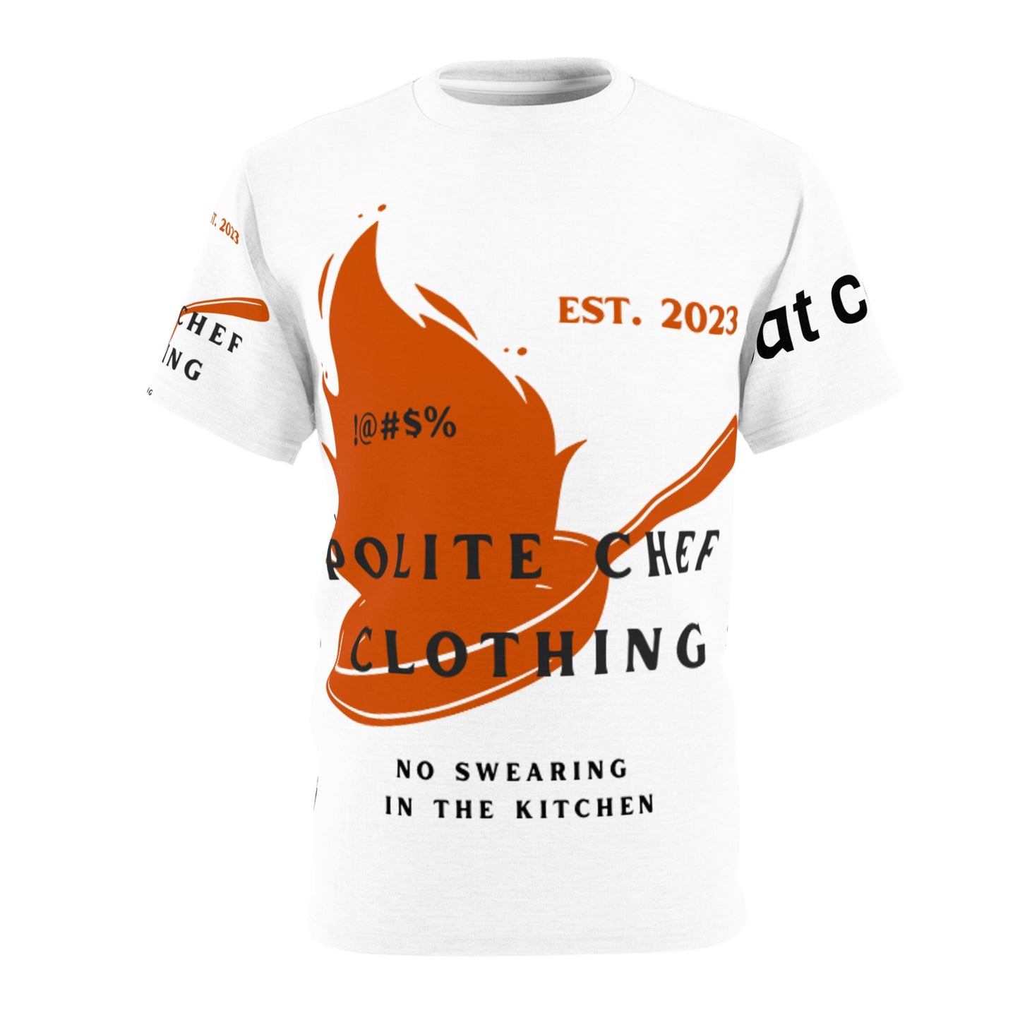 Polite Chef Design with Cookie Recipe Unisex Cut & Sew Tee (AOP)