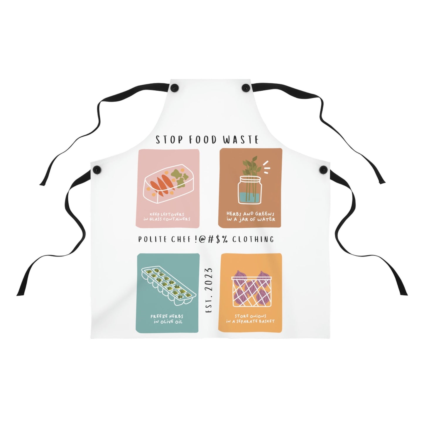 4 Square Stop Food Waste Apron (AOP)