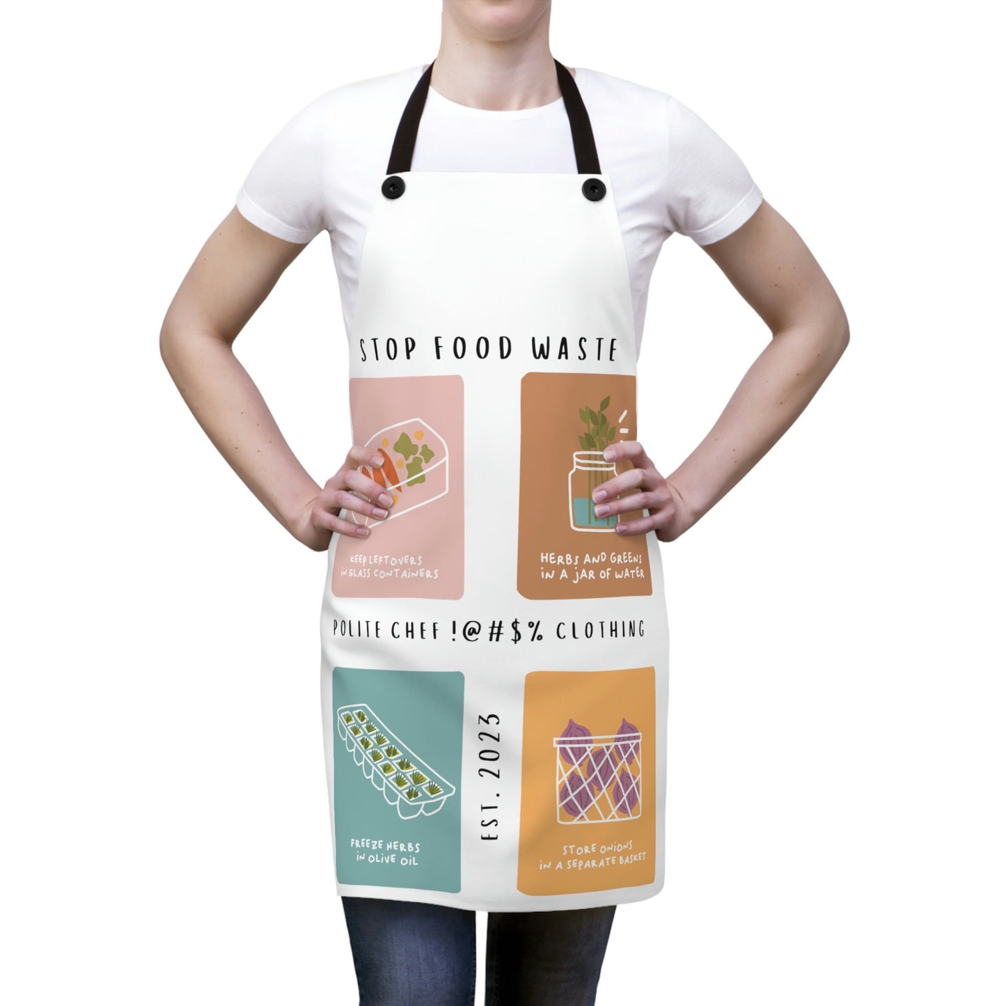 4 Square Stop Food Waste Apron (AOP)