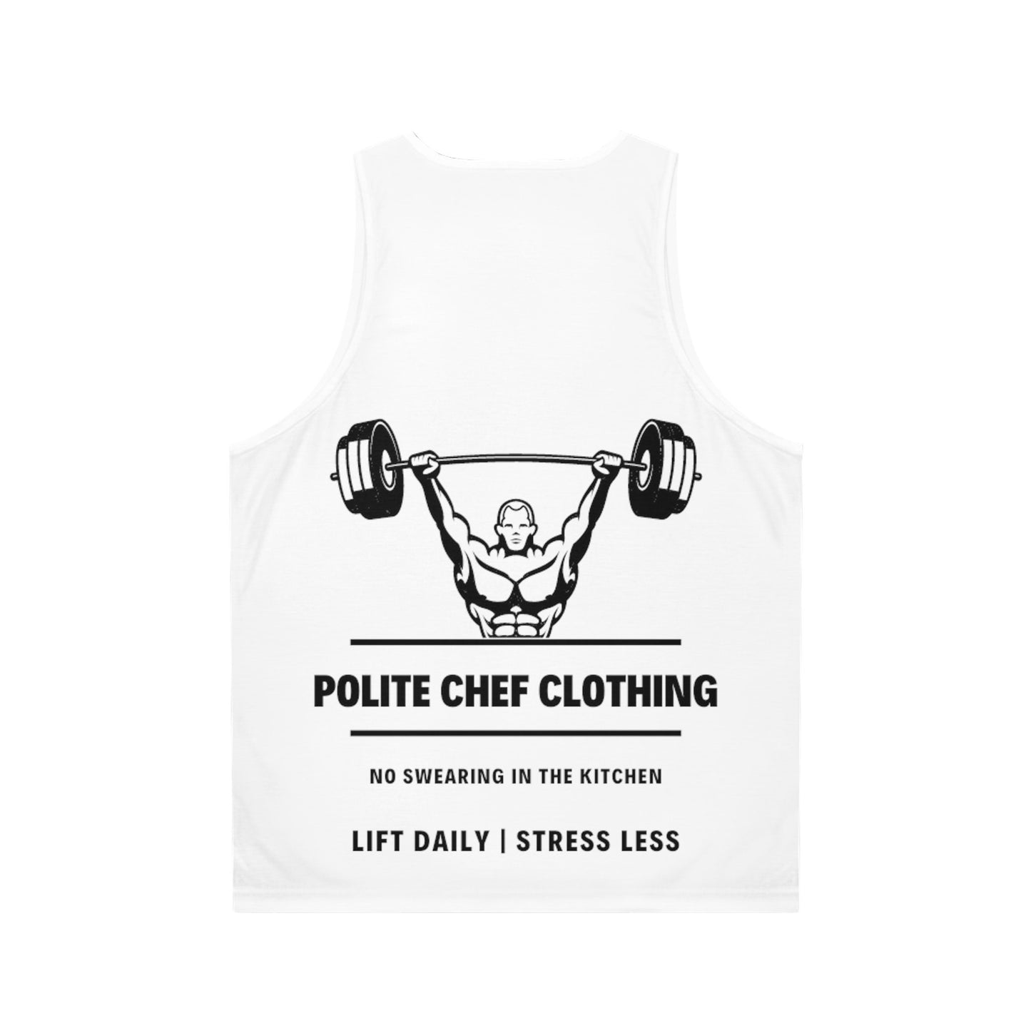 Lift Daily Less Stress White Unisex Tank Top (AOP)